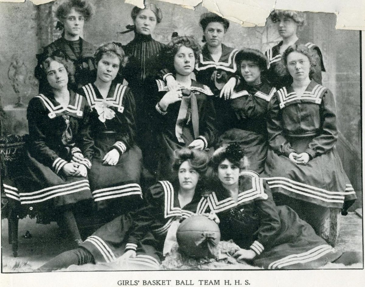 Helena High Girls Basketball Team from 1901 Nugget Newspaper