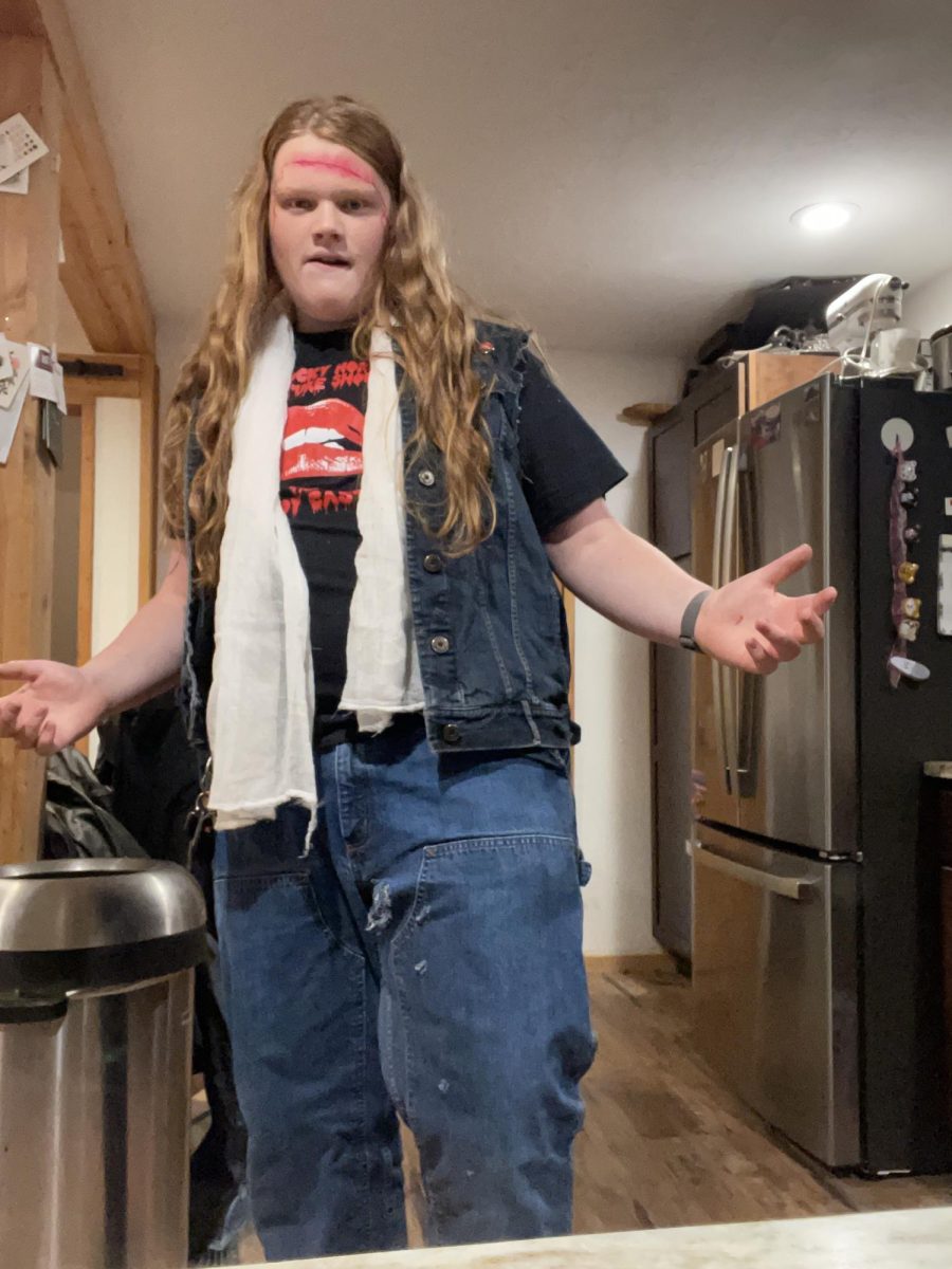 Nugget Podcast Producer Nick DeWald, dressed as the character Eddie from the Rocky Horror Picture Show to attend a showing at the Windsor Ballroom in downtown Helena. (Photo courtesy Nick DeWald)